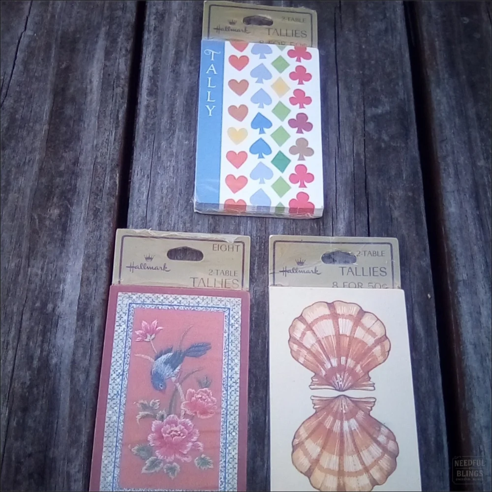 Vintage Hallmark Bridge Tally Cards Set Sealed Mid Century Floral Shell Designs